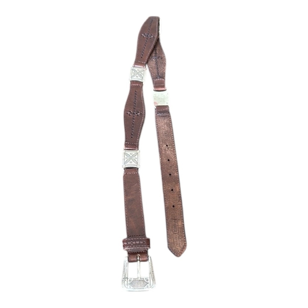 Fossil Western-Style Brown Leather Belt – Size M